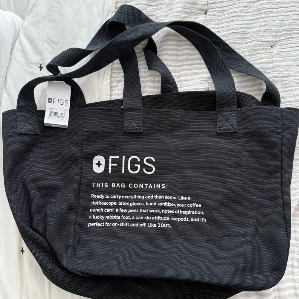FIGS Black Tote Bag